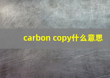 carbon copy什么意思